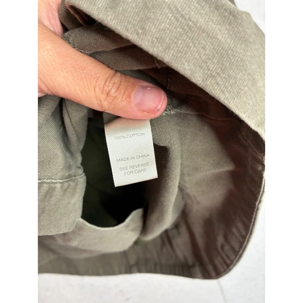 BKE Eased Womens Olive Green‎ Cotton Utility Jacket High Low Hem BKEDG1690 XS